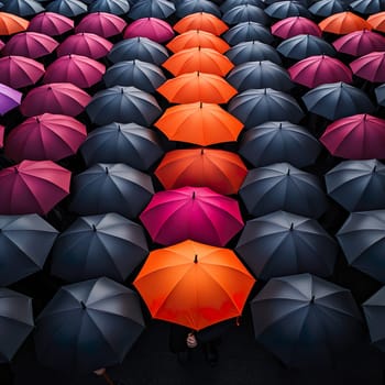 Many umbrellas in different colors generated by artificial intelligence