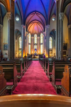 Interior of St. Anthony of Padua Church, the largest Roman Catholic Church in Istanbul, located in Istiklal Street, Istanbul, Turkey