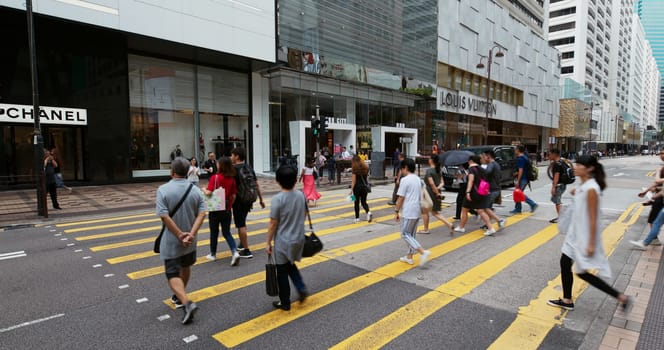 Tsim Sha Tsui, Hong Kong 07 September 2019: Hong Kong city street