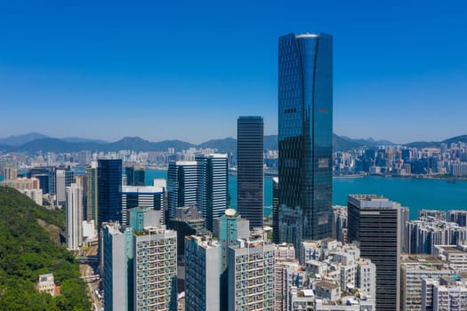 Tai Koo, Hong Kong 22 September 2019: Top view of Hong Kong residential area