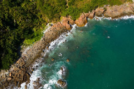 Top down view of Sai Kung Ninepin Group island in Hong Kong