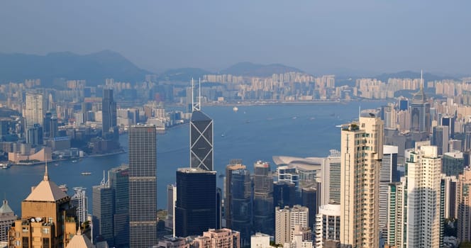 Victoria peak, Hong Kong 06 October 2019: Hong Kong city