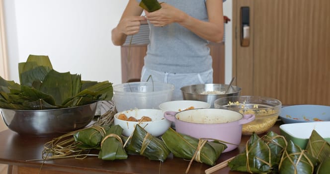 Homemade rice dumpling for Chinese dragon boat festival