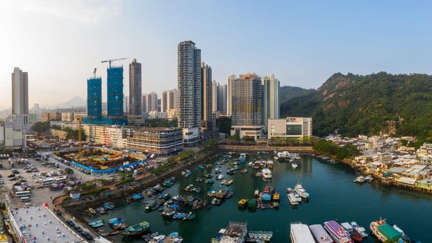 Lei yue man, Hong Kong 22 May 2019: Hong Kong residential district with the sea
