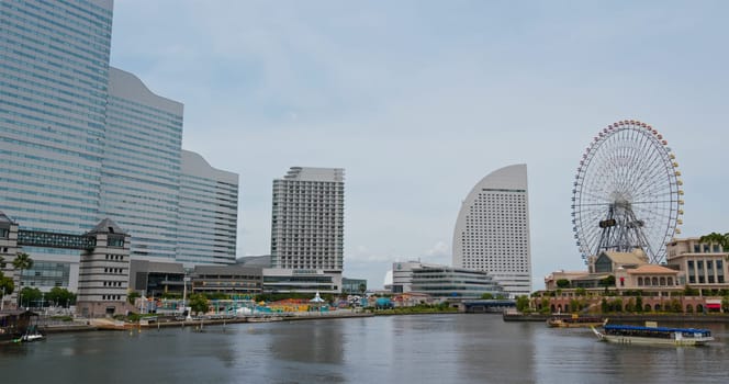 Yokohama, Japan, 30 June 2019: Yokohama city in the evening