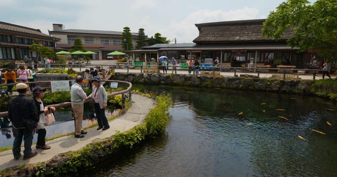 Yamanashi, Japan, 28 June 2019: Oshino Hakkai in Japan