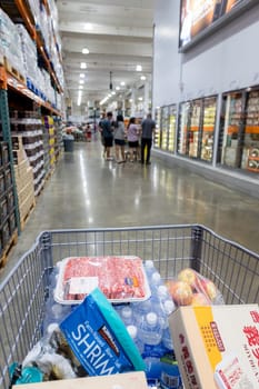 Taiwan 30 October 2023: Shopping cart in Costco Store