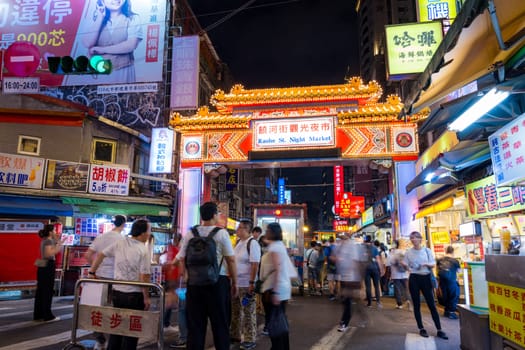 Taiwan 28 September 2023: Raohe st. night market in Taipei city
