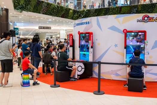 Taiwan 08 October 2023: Pokemon go event in Mitsui Outlet park at Linkou of New Taipei City of Taiwan