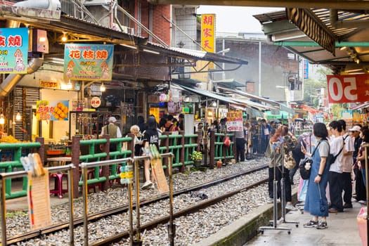Taipei, Taiwan 20 October 2023: Shihfen Old Street in Taipei city