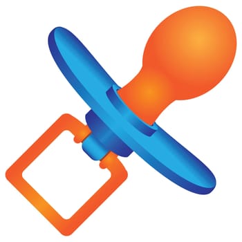 Baby dummy with a ring. Vector illustration.
