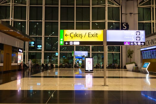 TURKEY, ISTANBUL, 9 AUGUST, 2022: Modern Istanbul International airport interior, Istanbul. Turkey
