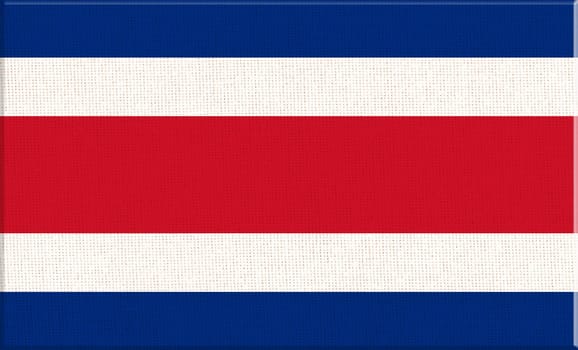 Flag of Republic of Costa Rica. Costa Rica flag on fabric surface. Fabric Texture. Republic of Costa Rica. Island country. illustration