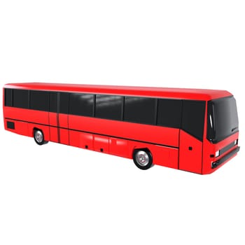 Red Bus isolated on white background. High quality 3d illustration