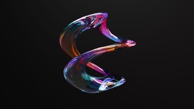 Colorful glass element. Computer generated 3d render