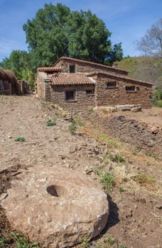 Old watermill building at Arrago River close to Perales del Puerto, Sierra de Gata, Caceres, Extremadura, Spain