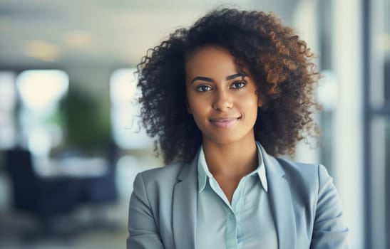 beautiful young businesswoman standing in an office standing businesswoman.