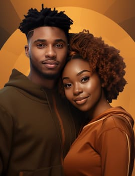 a young black couple posing for a picture.
