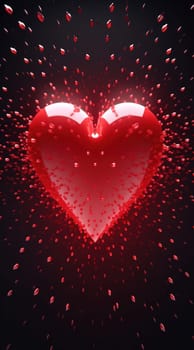 animated valentines day holograms red heart.