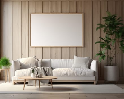 white couch in modern living room.