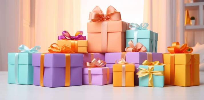 gifts boxes on a table are shown.