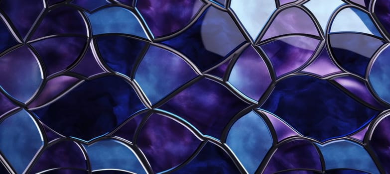 blue and purple tiled wall.