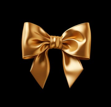 a gold bow isolated.