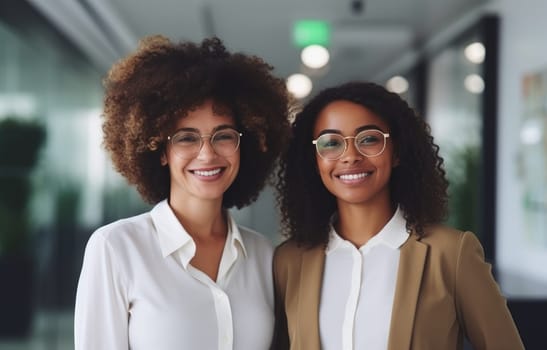 smiling africanamerican woman in a business office.
