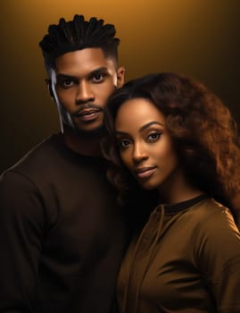 a young black couple posing for a picture.