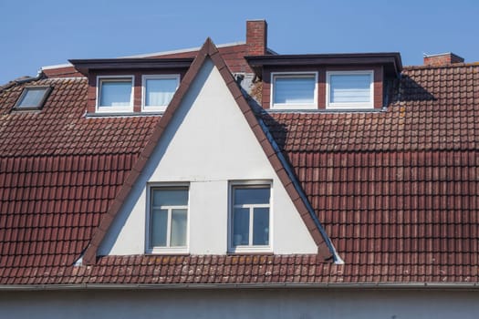 Roof gable, modern residential building, Elsfleth, Wesermarsch, Lower Saxony, Germany