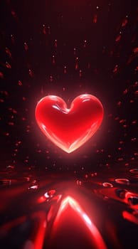 animated valentines day holograms red heart.