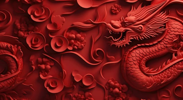 red wall paper with chinesestyle red dragon wallpaper.