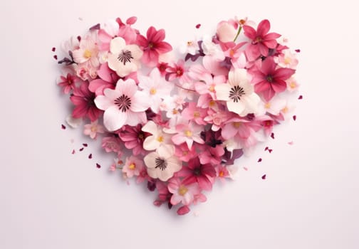 an image of pink flowers in a heart shape.