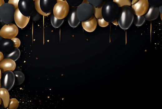 gold and black balloon frame.