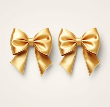 a gold bow isolated.