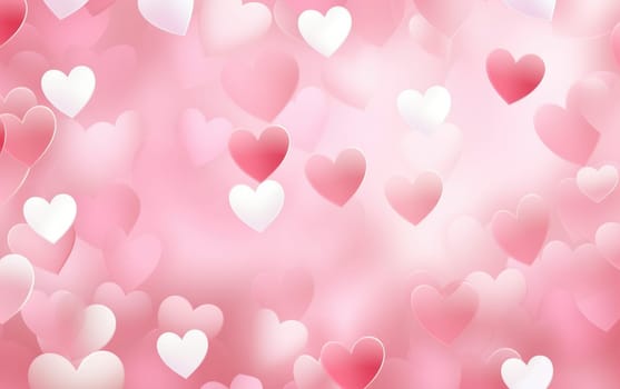 the pink and white heart fluttering background.