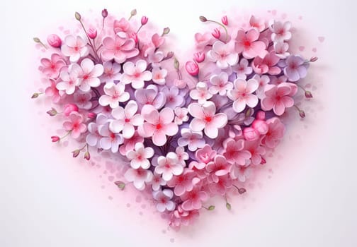 pink flowers heart shaped.
