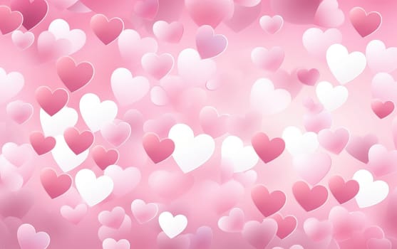 the pink and white heart fluttering background.