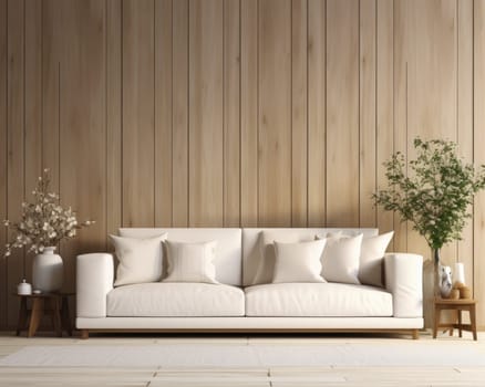 white couch in modern living room.