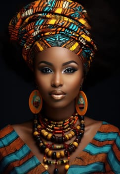 a african woman wearing african print clothing.