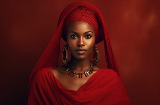 a woman dressed in traditional african attire is posing.