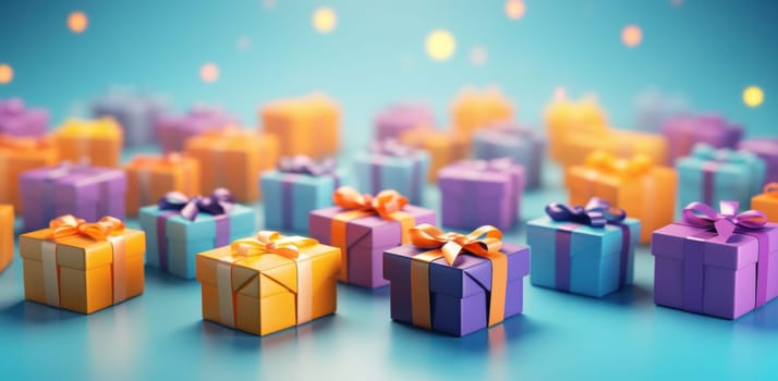 a bunch of brightly colored gift boxes.