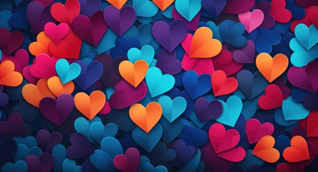 hearts are scattered together all over the place.