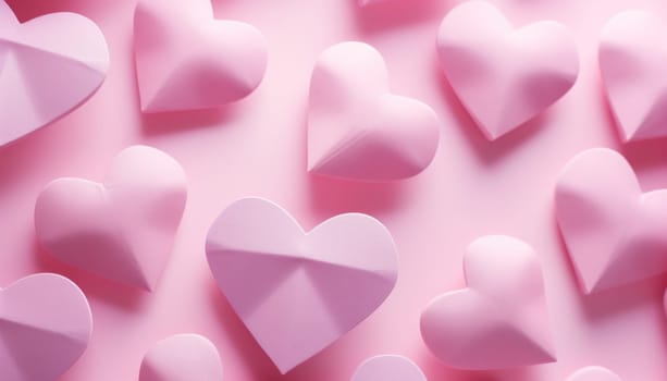 paper heart background in pink shape.