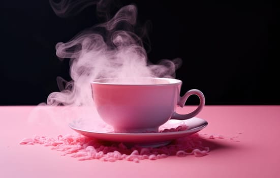 steam coming from a cup steam,.