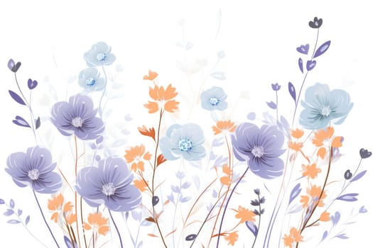some lavender and white flowers on a white background.