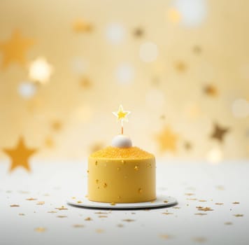 one of the stars on the birthday cake.