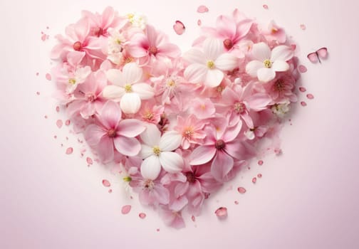 an image of pink flowers in a heart shape.
