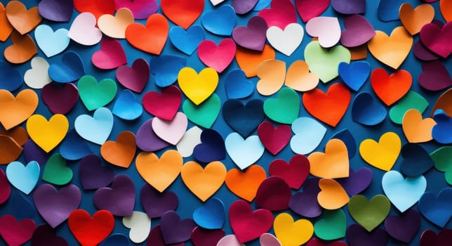 hearts are scattered together all over the place.