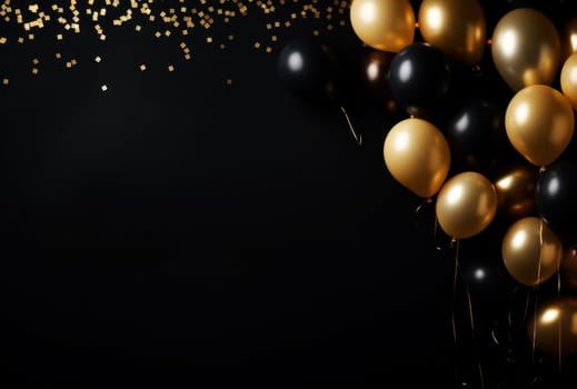gold and black balloon frame.